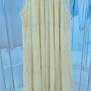 Entro Yellow Floral Tiered Maxi Dress